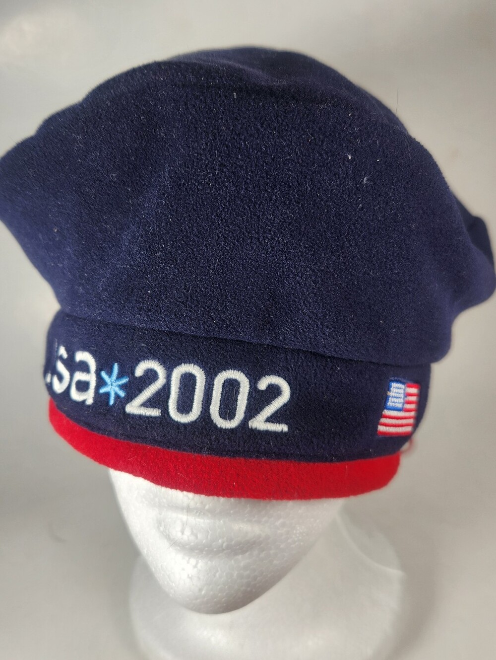 ROOTS Beanie Hat Cap One Size Blue Red 2002 Salt Lake City Olympics